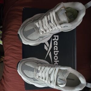 Men's Reebok Charge Gray and White Athletic Shoes